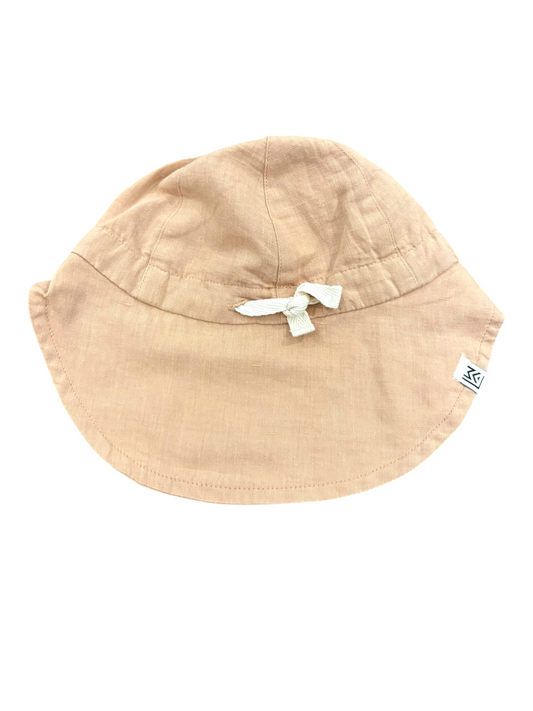Liewood Unisex Caramel Linen Sun Hat, 6-9M - second hand baby clothing