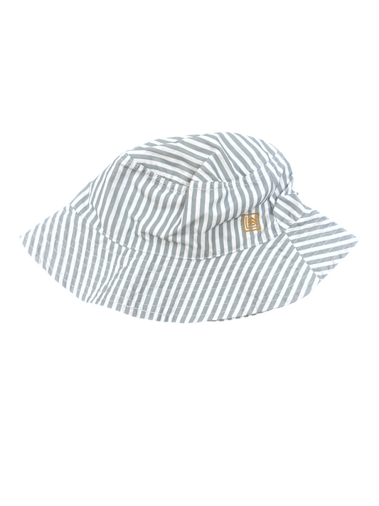 Liewood Unisex Sage & Cream Striped Sun Hat, 9-12M- second hand baby clothing