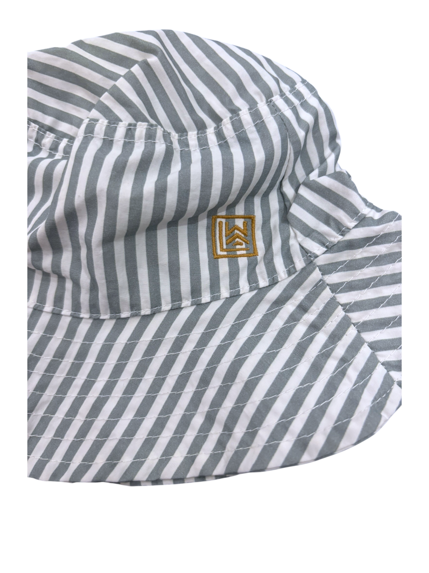 Liewood Unisex Sage & Cream Striped Sun Hat, 9-12M- second hand baby clothing