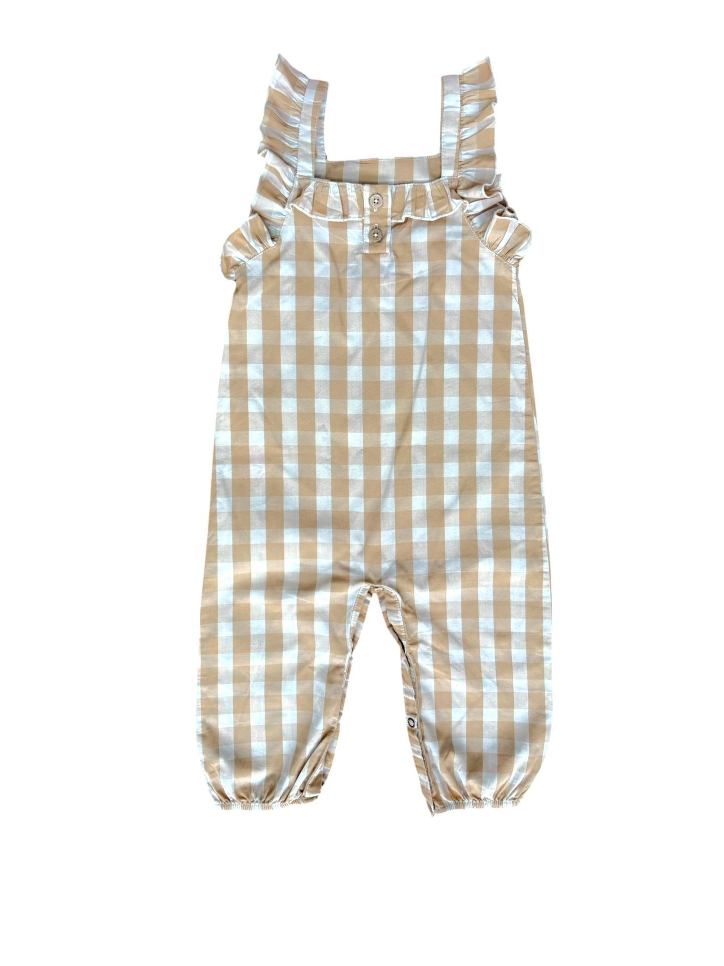 Lil Atelier Latzhose Senfgelb Vichy-Karo (9-12M / 80cm)