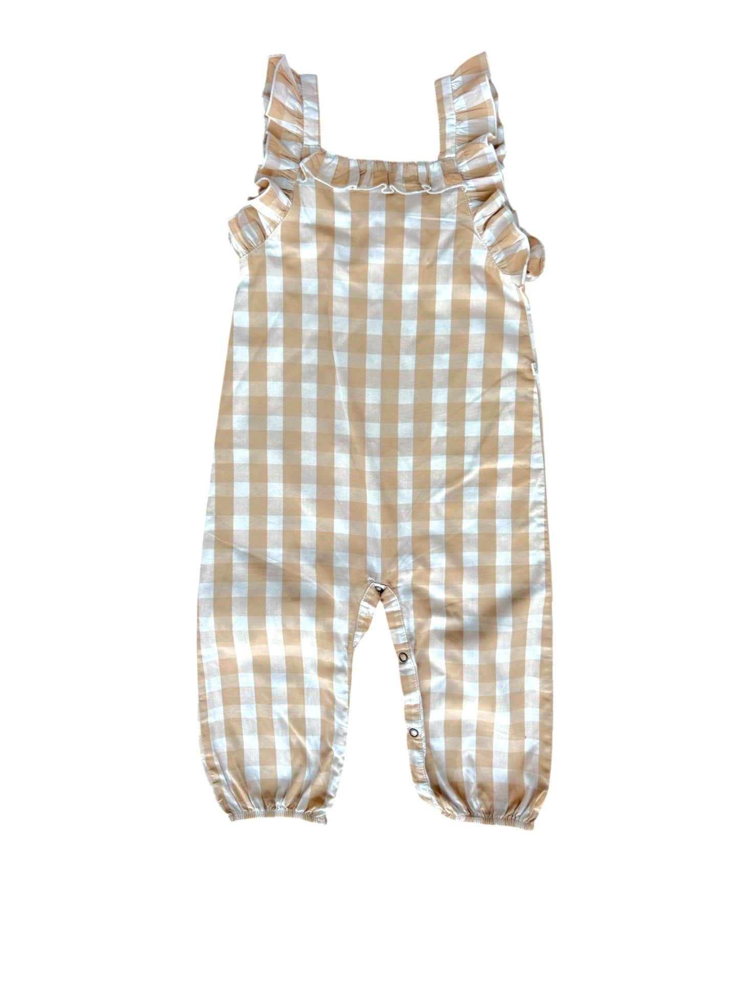 Lil Atelier Latzhose Senfgelb Vichy-Karo (9-12M / 80cm)