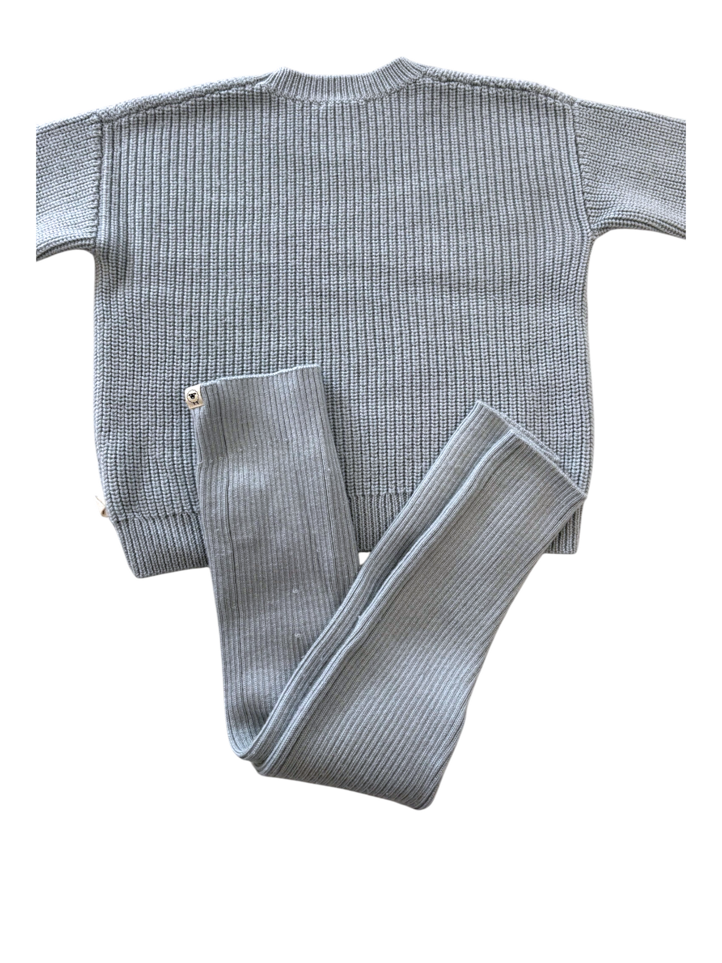 Lille Toni Unisex Sage Green Merino Knit Set, 1-2Y