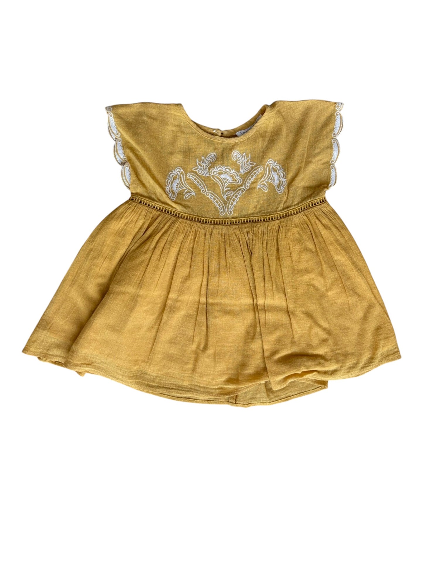 Louise Misha Mustard Embroidered Dress (18M)