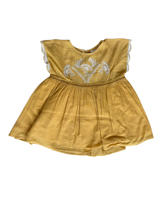 Louise Misha Mustard Embroidered Dress (18M)