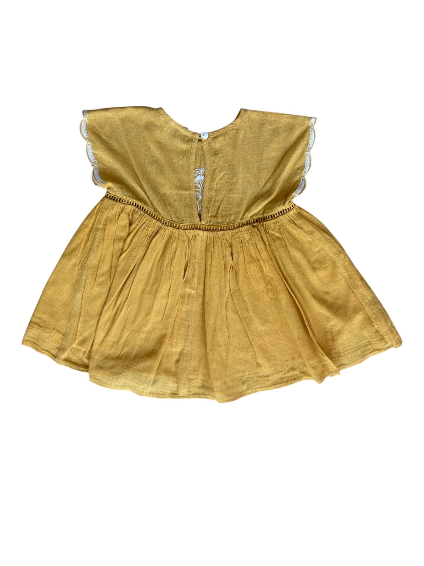 Louise Misha Mustard Embroidered Dress (18M)