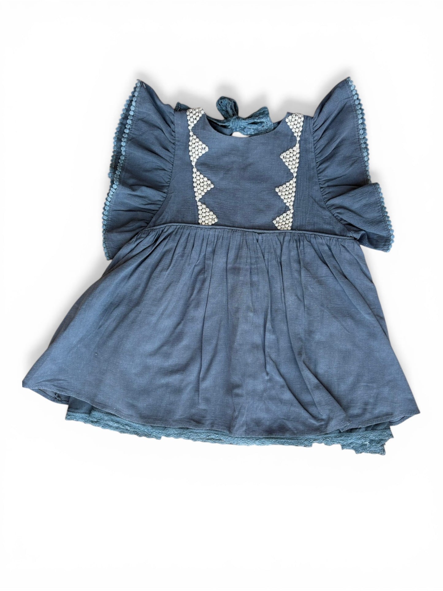 Louise Misha Marineblaues ärmelloses Rüschenkleid (2J)