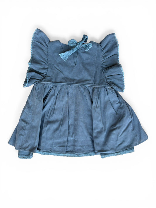 Louise Misha Navy Sleeveless Ruffle Dress (2Y)