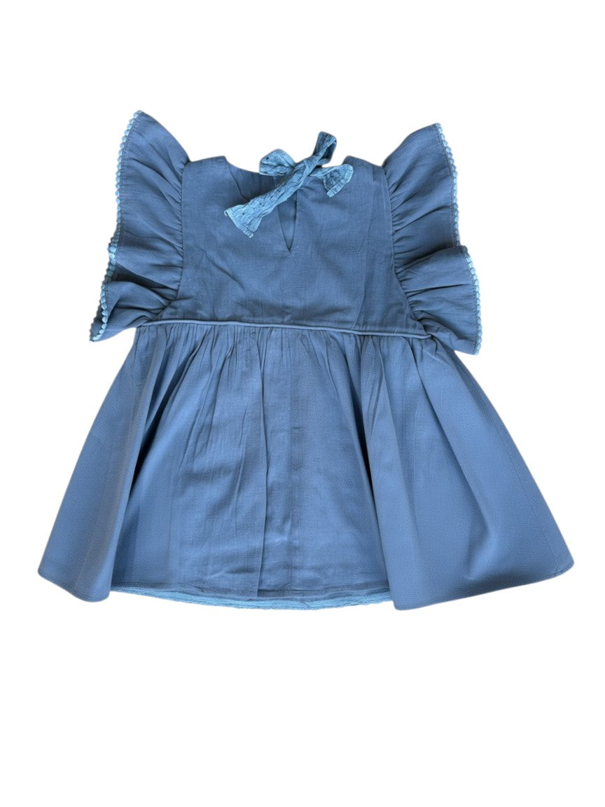 Louise Misha Navy Sleeveless Ruffle Dress size 2Y - second hand baby clothing