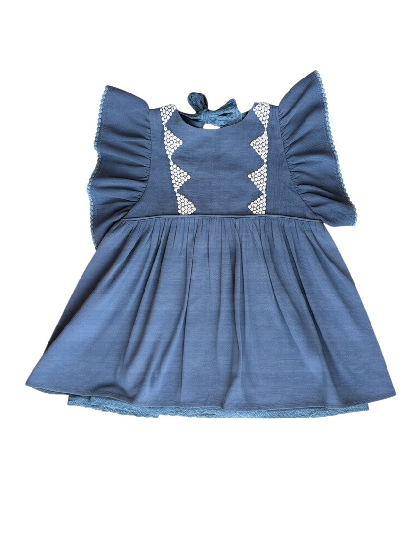 Louise Misha Navy Sleeveless Ruffle Dress size 2Y - second hand baby clothing
