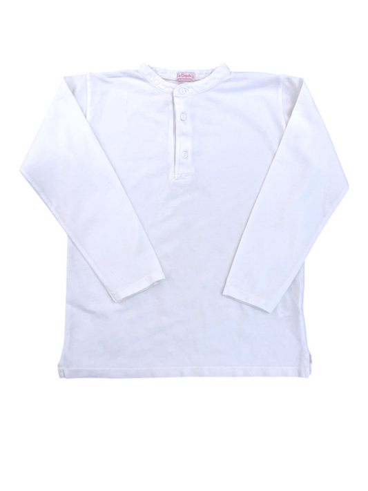 La Coqueta White Henley Top size 9Y - second hand baby clothing