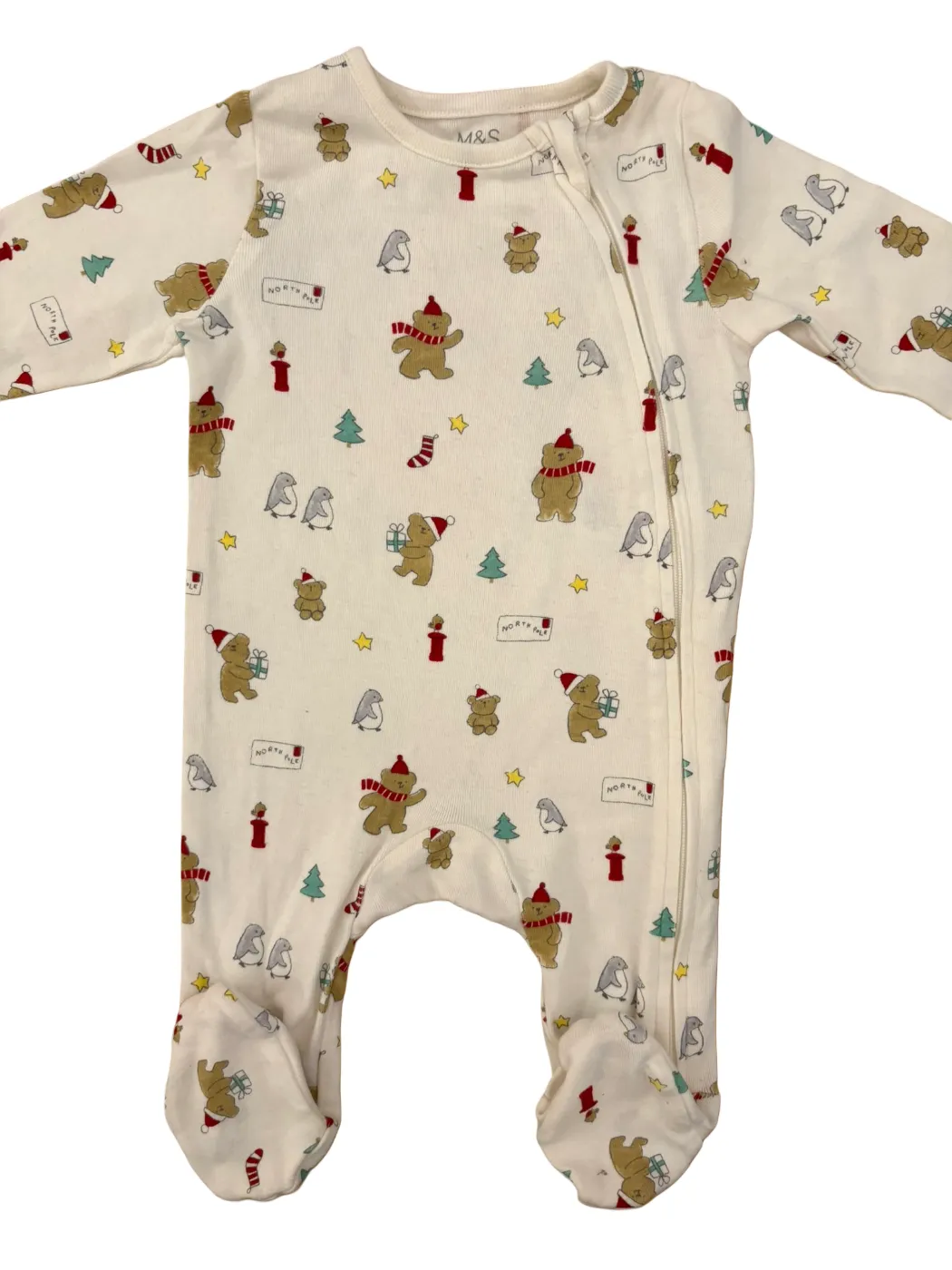 Marks & Spencer Christmas Pajama Set (0-3M)