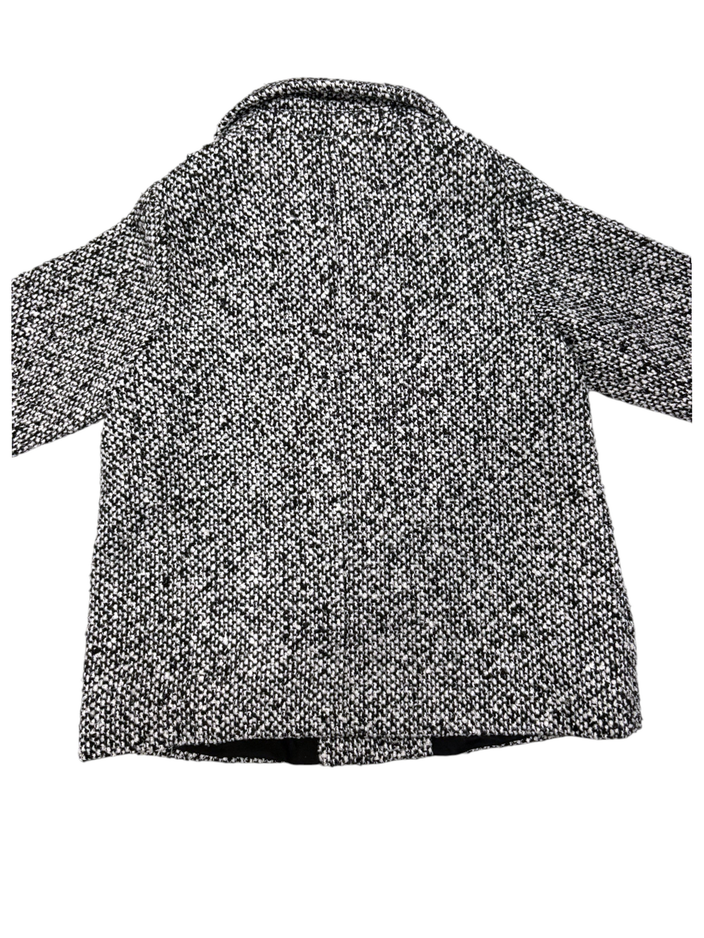 MNG Kids Girl Black & White Bouclé Tweed Jacket, 12-18M / 86 - second hand baby clothing