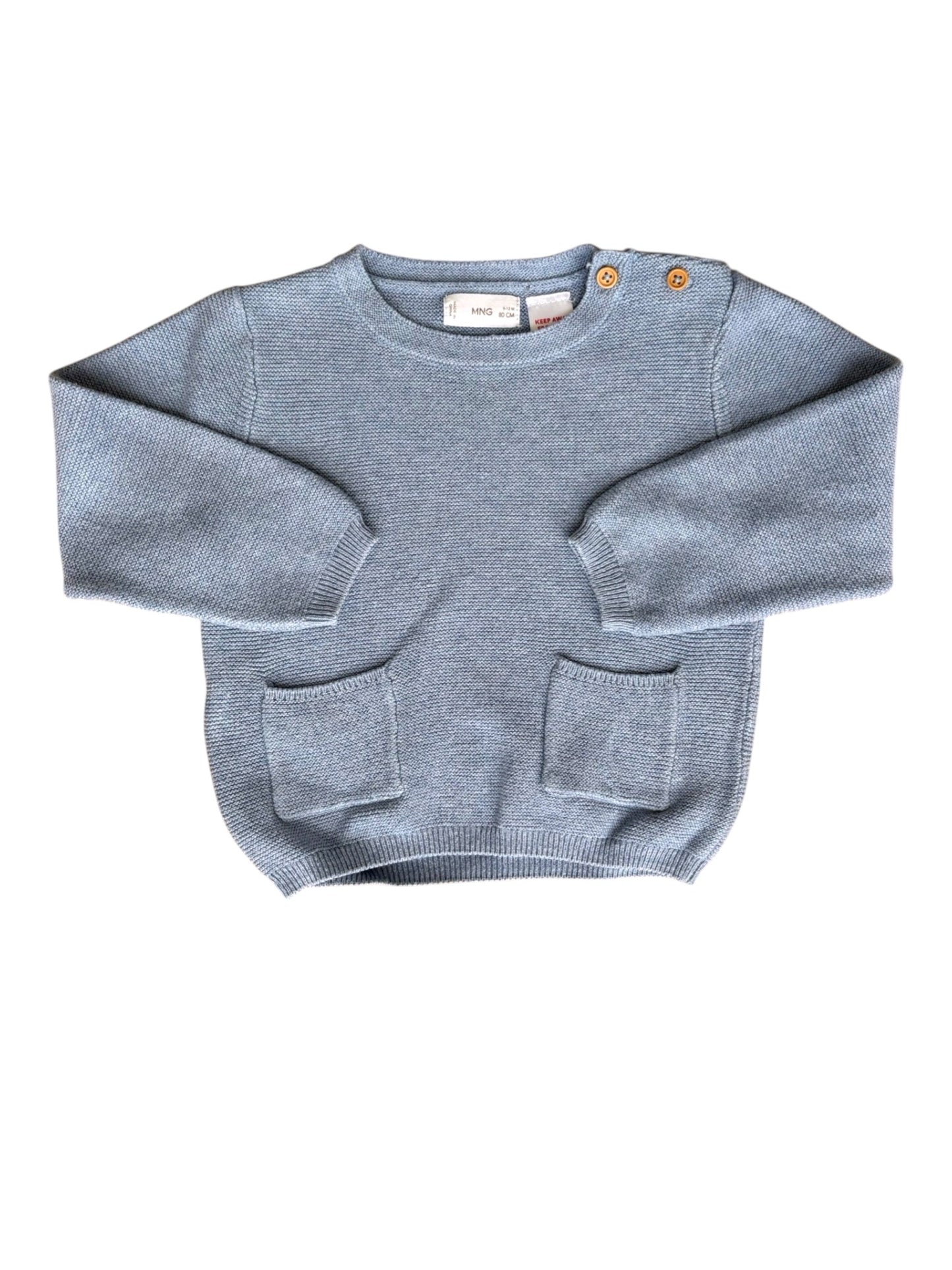 Mango Kids Gray Knitted Outfit (9-12M)