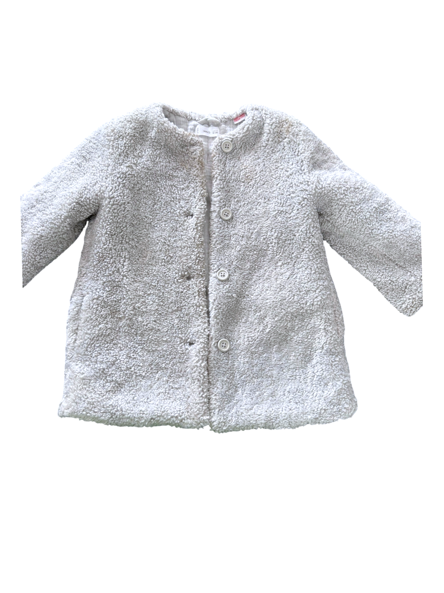 Mango Kids Grey Teddy Coat size 2-3Y / 98 - second hand baby clothing