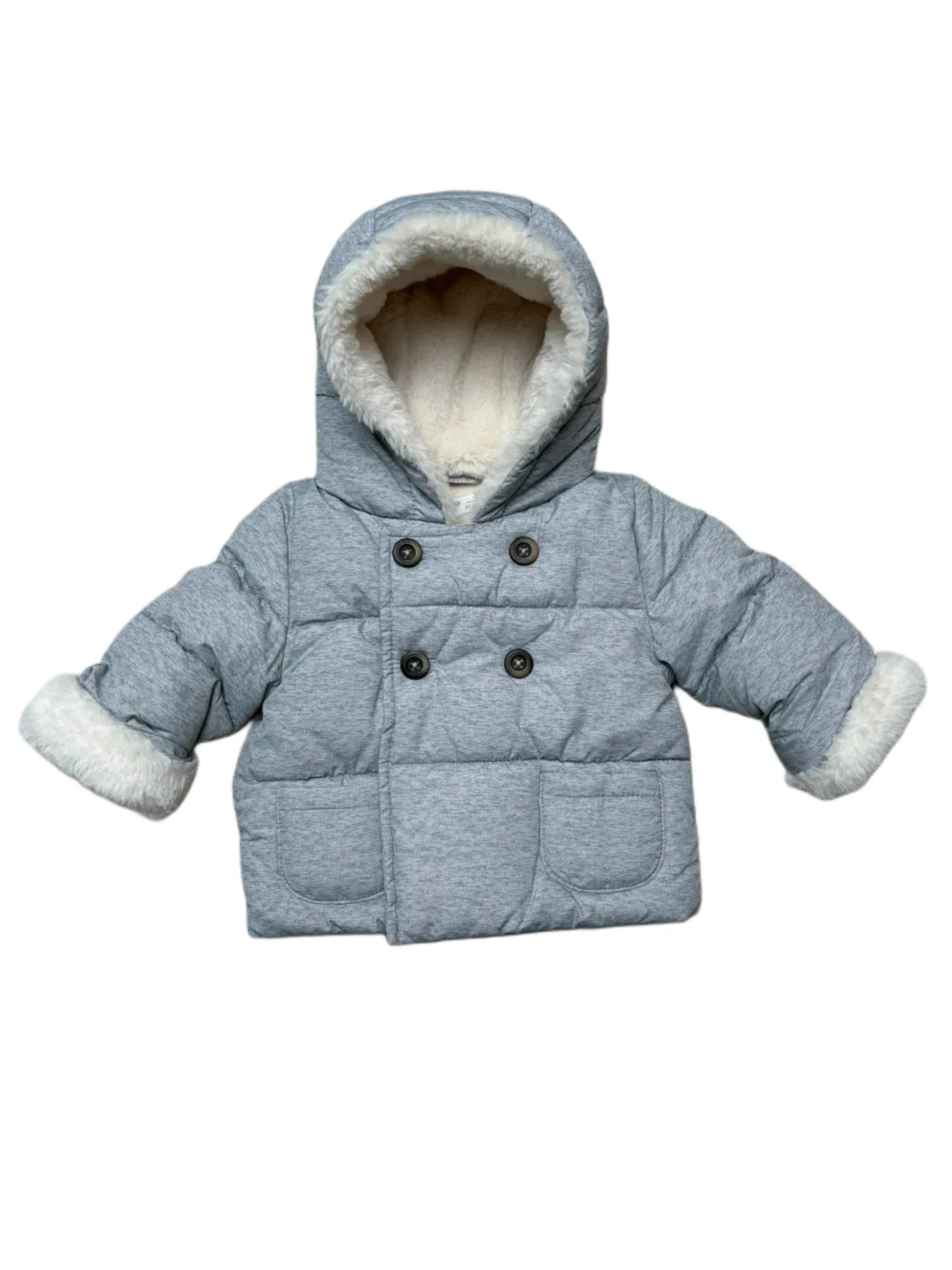 Mango Kids Heathered Grey Coat (1-3M)
