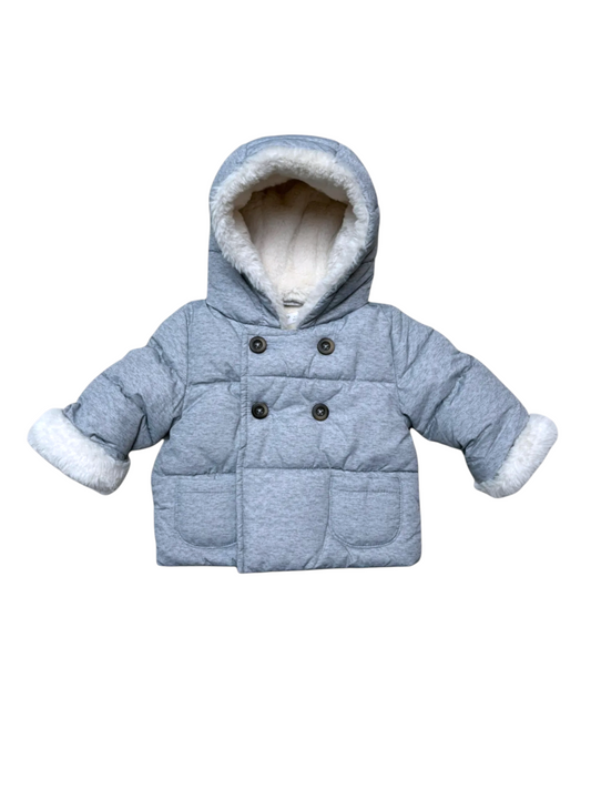 Mango Kids Heathered Grey Coat size 1-3M - second hand baby clothing
