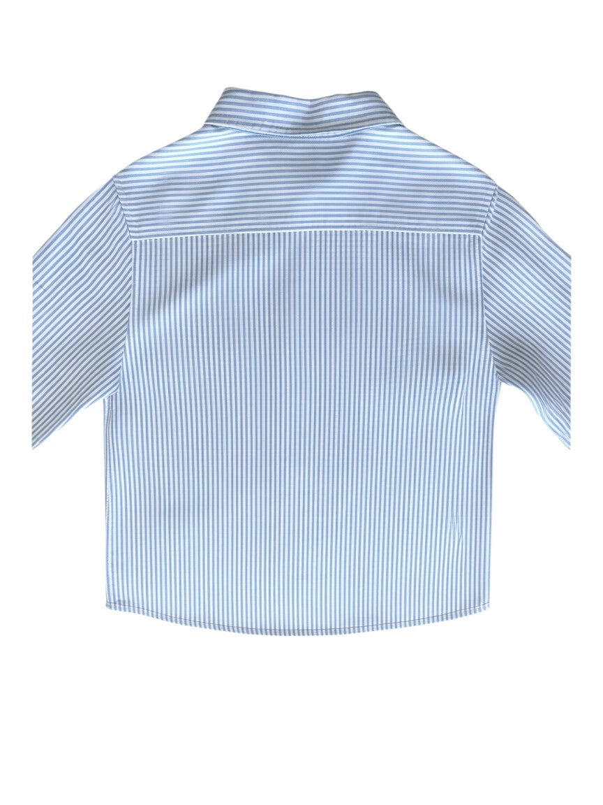 Mango Light Blue & White Shirt (6Y / 116)