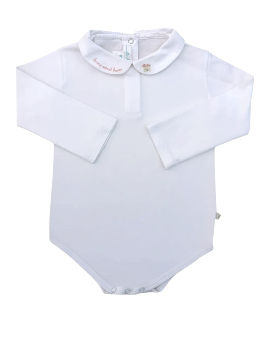 Marie Chantal White Embroidered Bodysuit size 18M - second hand baby clothing