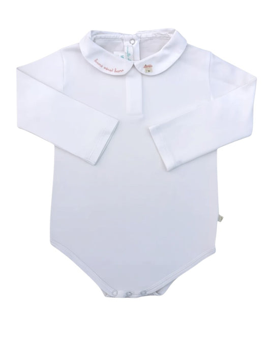 Marie Chantal White Embroidered Bodysuit size 18M - second hand baby clothing