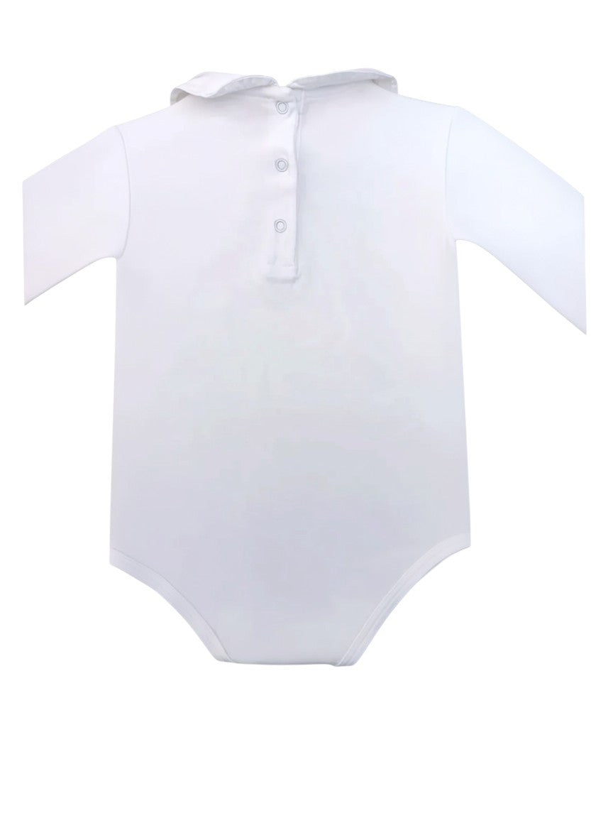 Marie Chantal White Embroidered Bodysuit size 18M - second hand baby clothing
