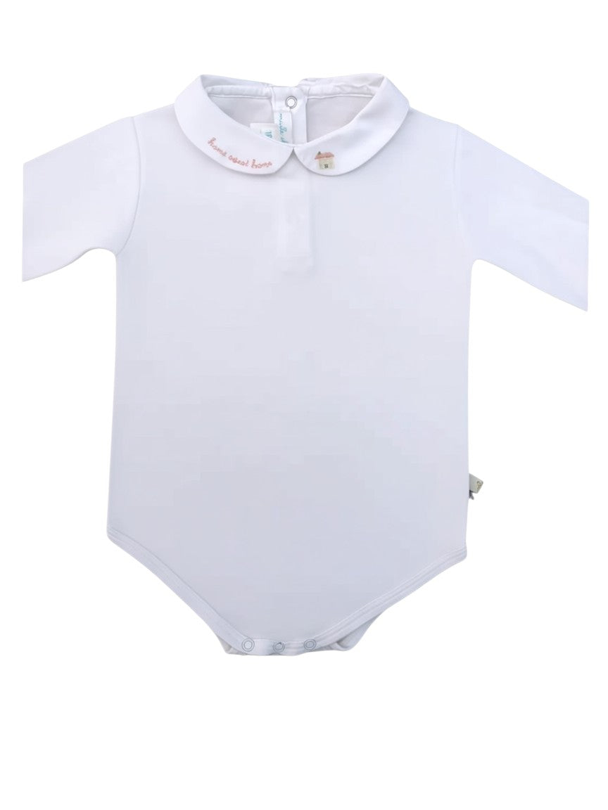 Marie Chantal White Embroidered Bodysuit size 18M - second hand baby clothing