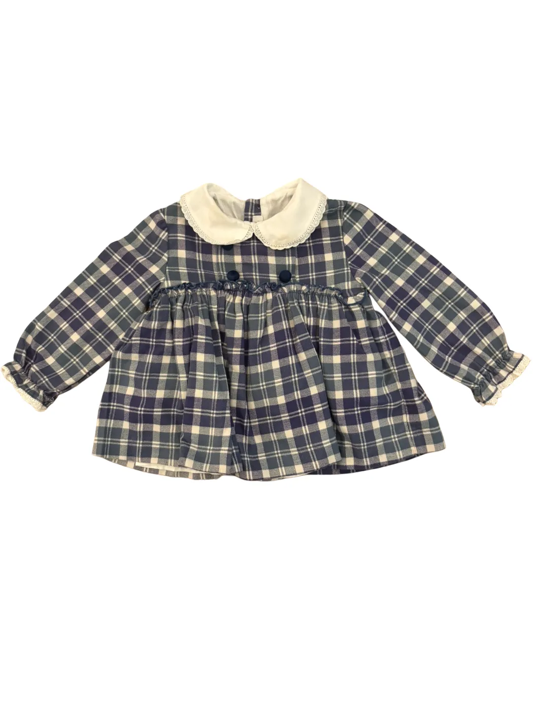 Martin Aranda Blue Plaid Tunic (12-18M)