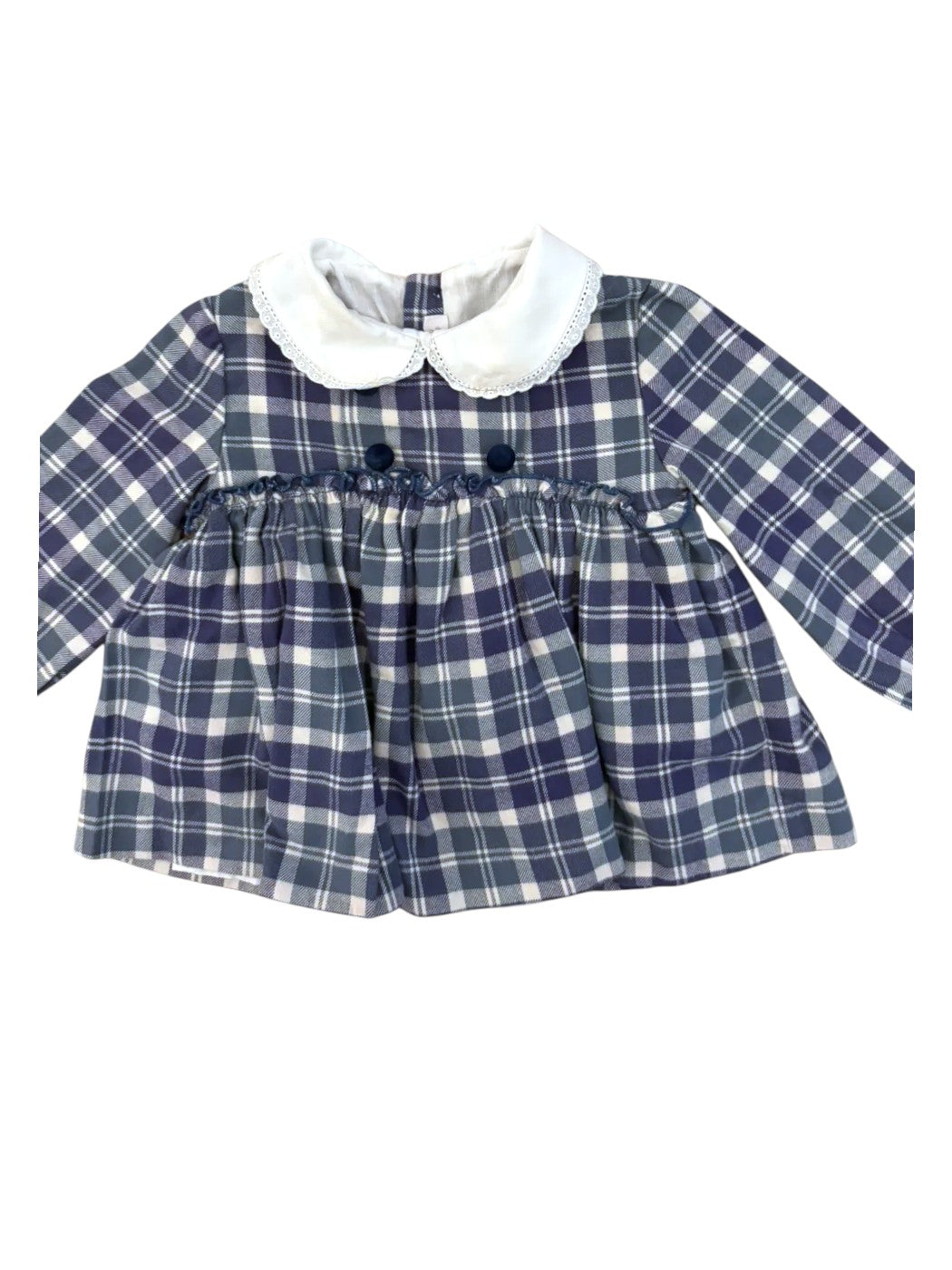Martin Aranda Blue Plaid Tunic size 12-18M - second hand baby clothing