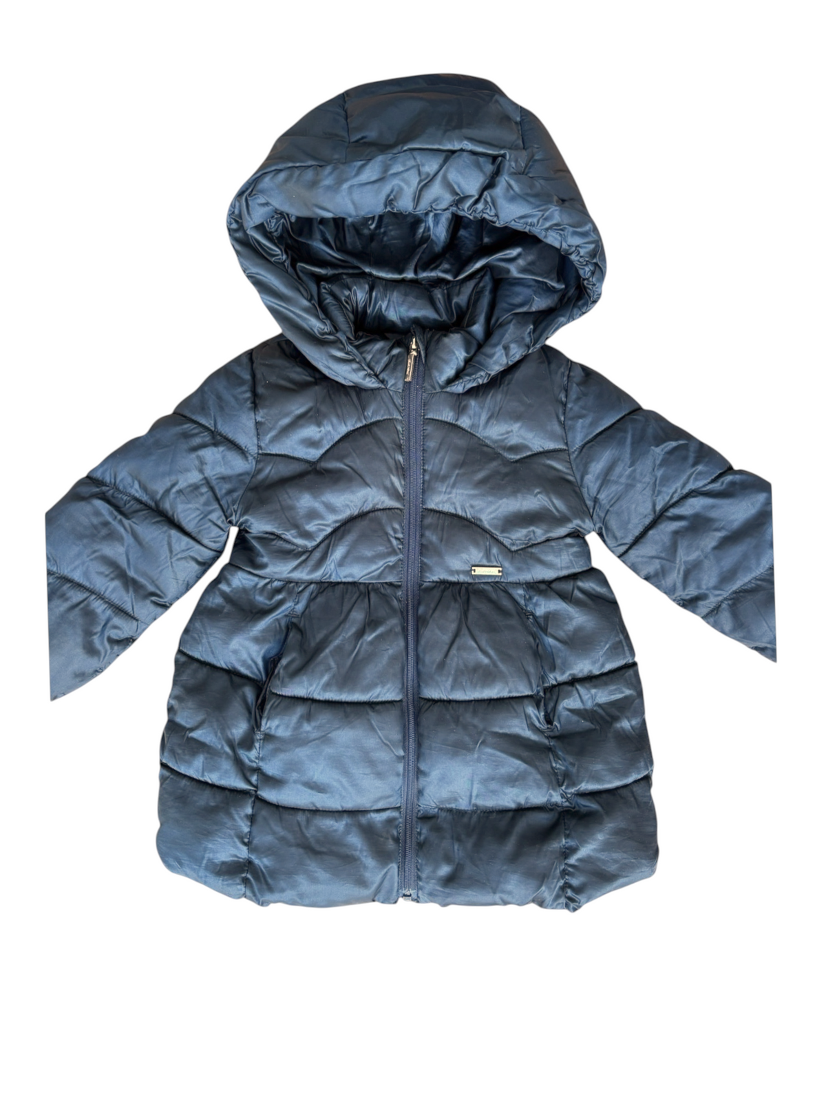 Mayoral Blue Hooded Puffer Jacket (18M / 86) - second hand baby clothing