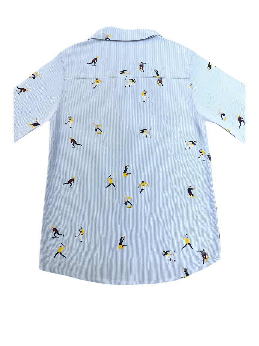 Mayoral Blue & White Sports Print Shirt (6Y / 116)