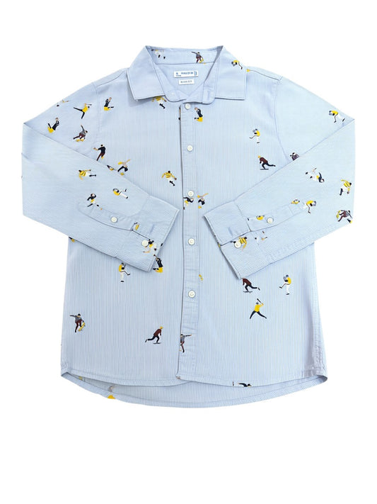 Mayoral Blue & White Sports Print Shirt (6Y / 116)