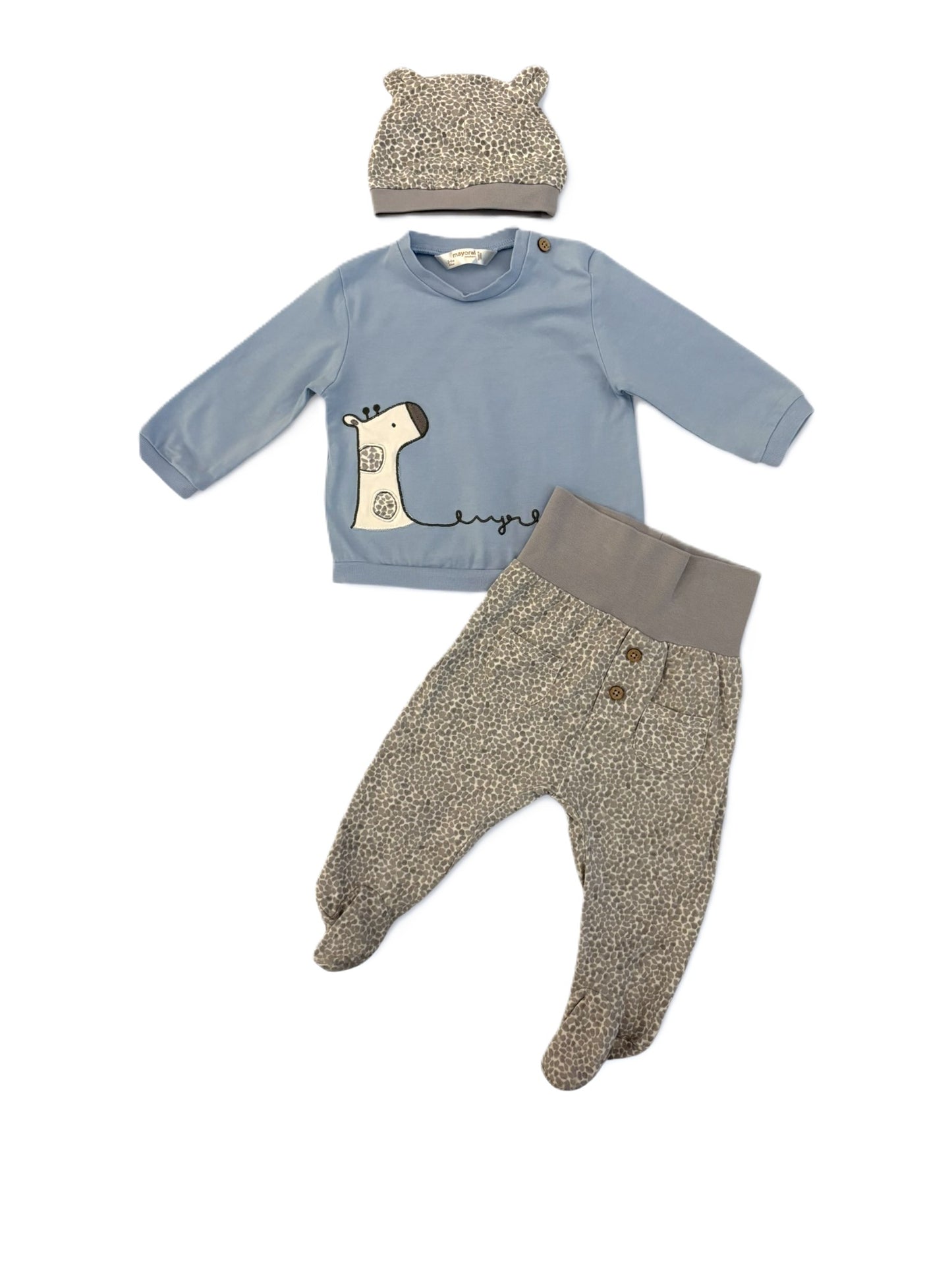 Ensemble 3 pièces Mayoral Girafe Bleue (2-4 mois / 65)