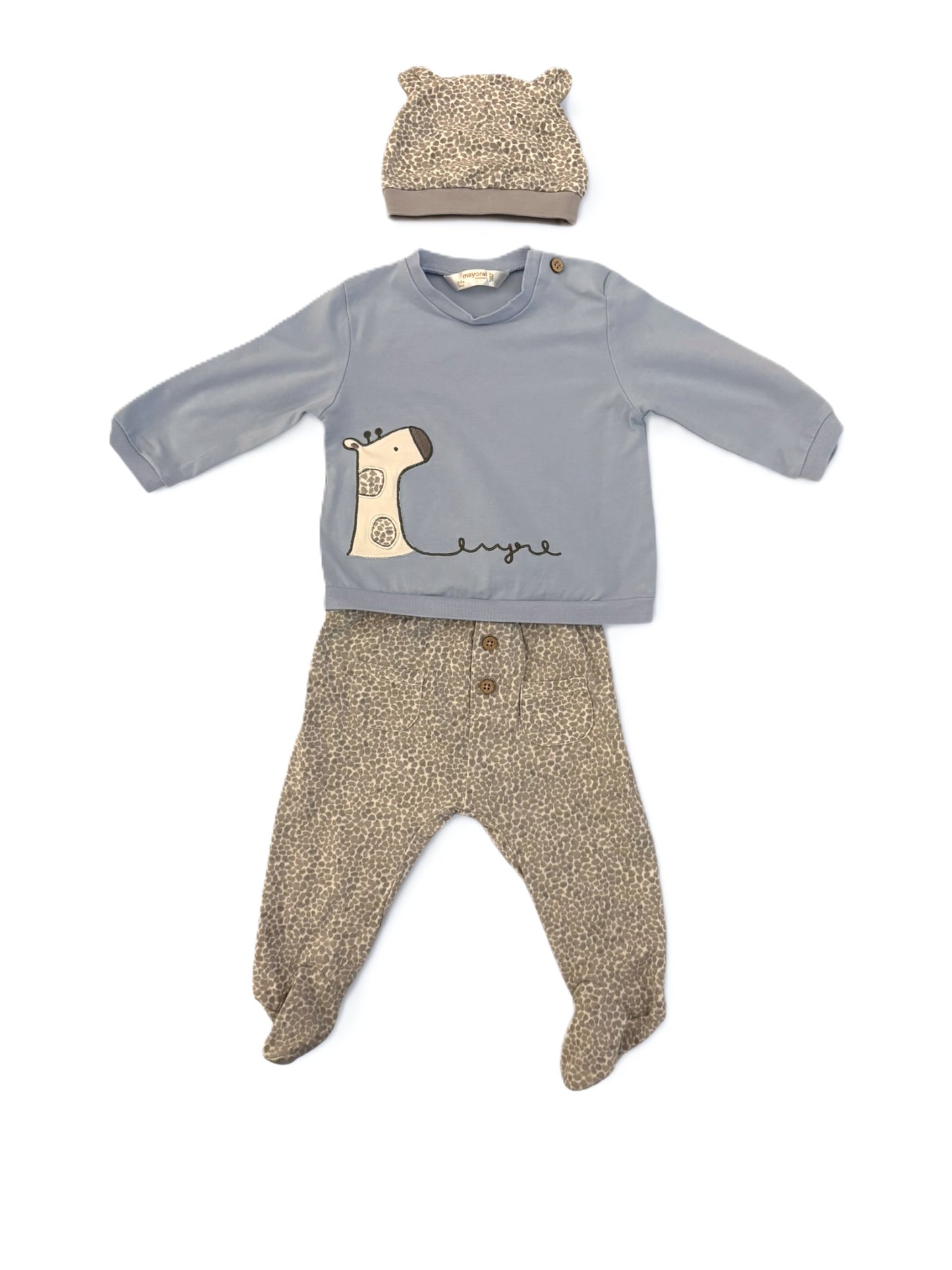Ensemble 3 pièces Mayoral Girafe Bleue (2-4 mois / 65)