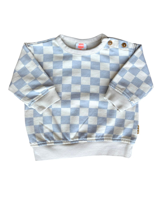 Mema Blue Checkered Sweater (3-6M)