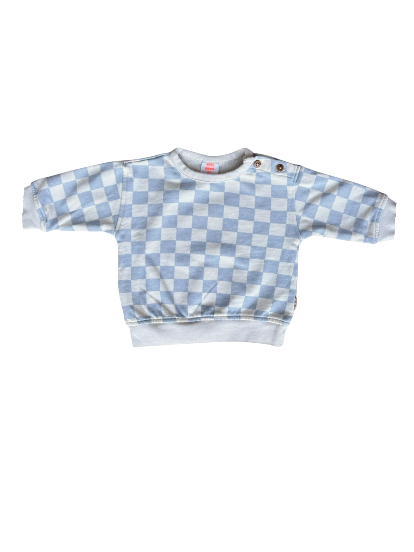Mema Blue Checkered Sweater size 3-6M - second hand baby clothing