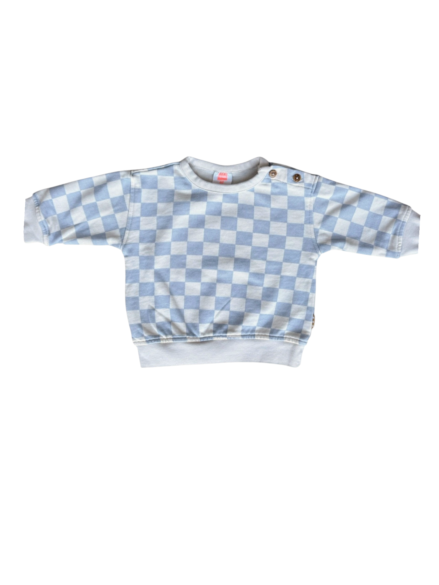Mema Blue Checkered Sweater size 3-6M - second hand baby clothing