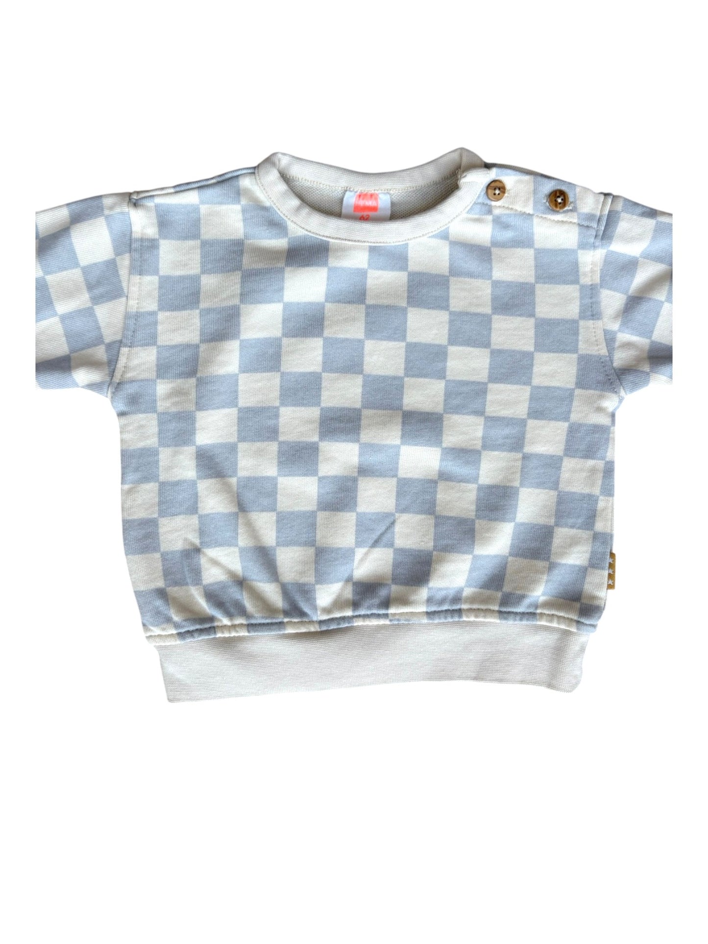 Mema Blue Checkered Sweater (3-6M)