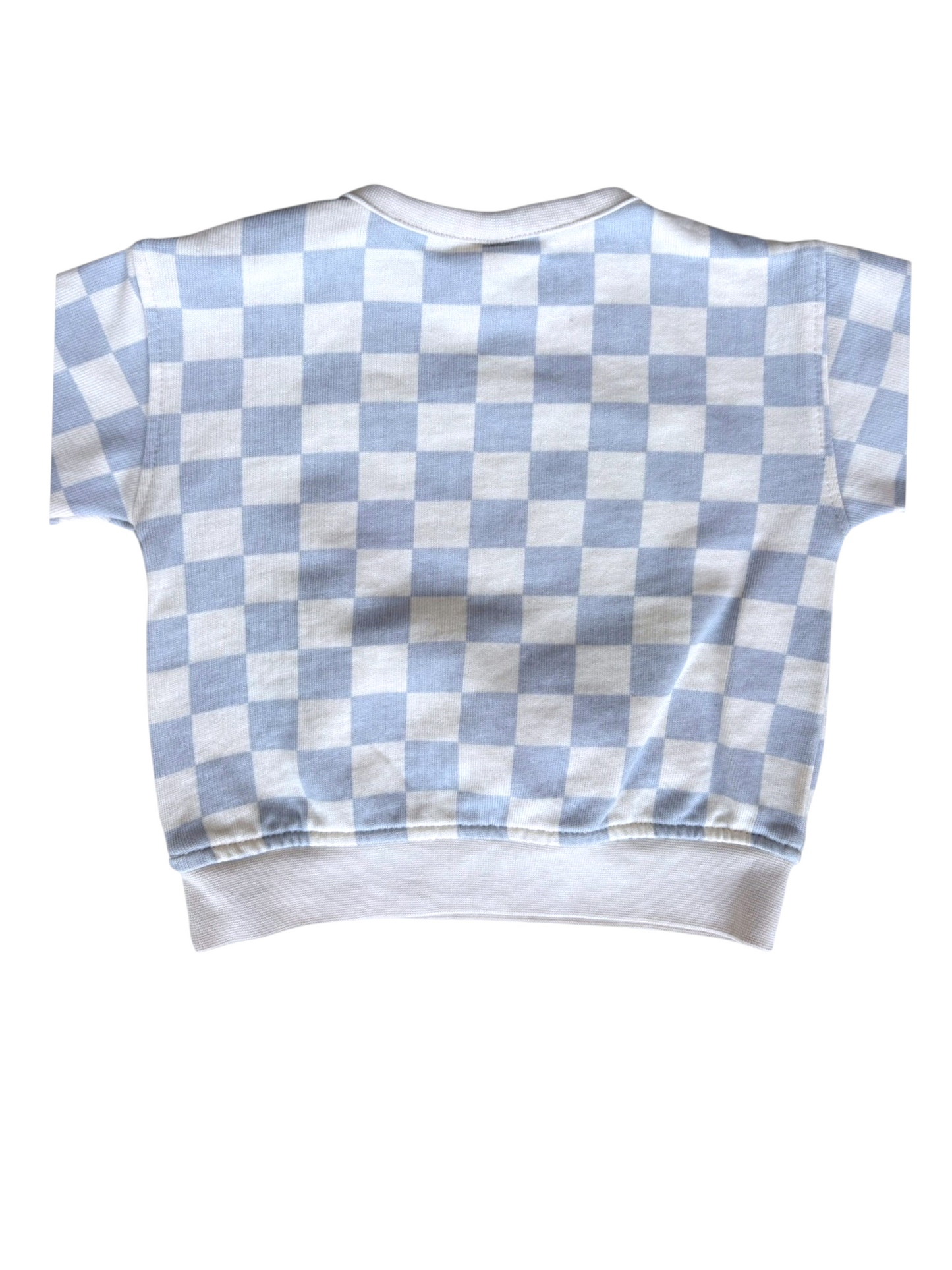 Mema Blue Checkered Sweater size 3-6M - second hand baby clothing