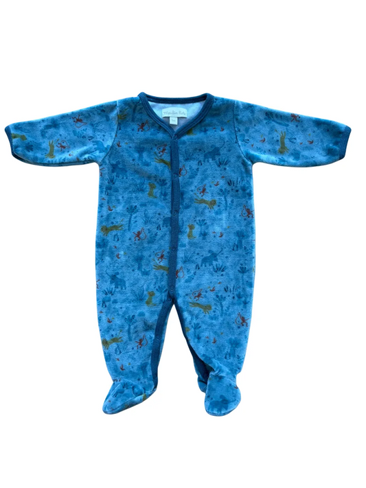 Pyjama Moulin Roty Teal Jungle Velour (1M)