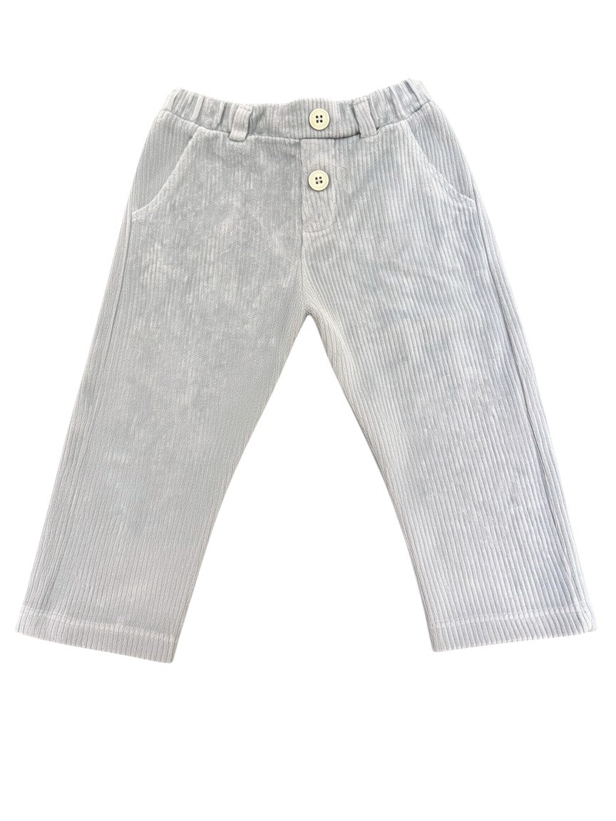 My First Chicco Beige Sailboat Top & Grey Corduroy Pants Set size 12M / 76 - second hand baby clothing