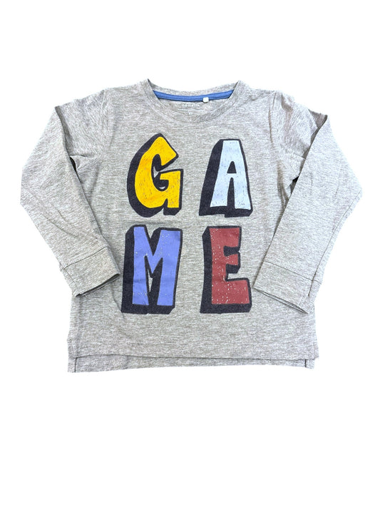 Name It Grey “Game” Long-Sleeve T-Shirt (4Y)