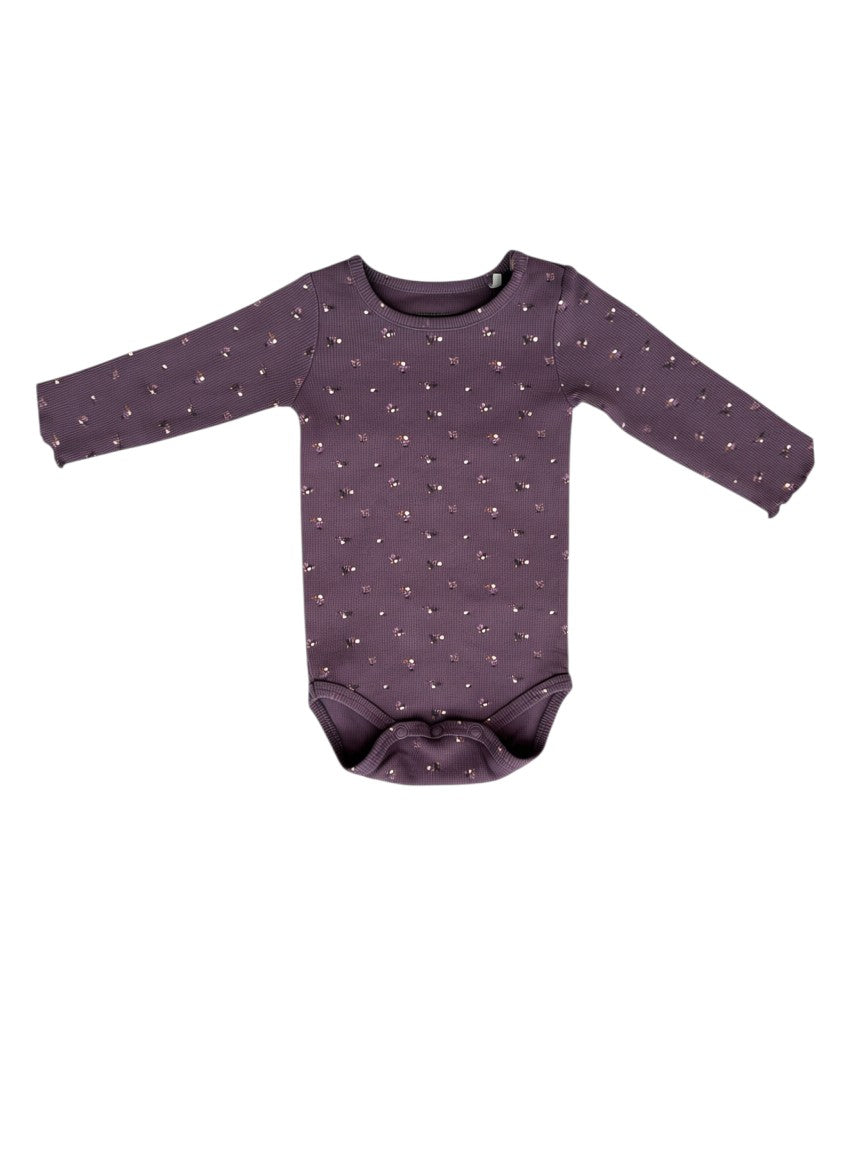 Name It Plum Floral Bodysuit & Cardigan Set (4-6M / 68)