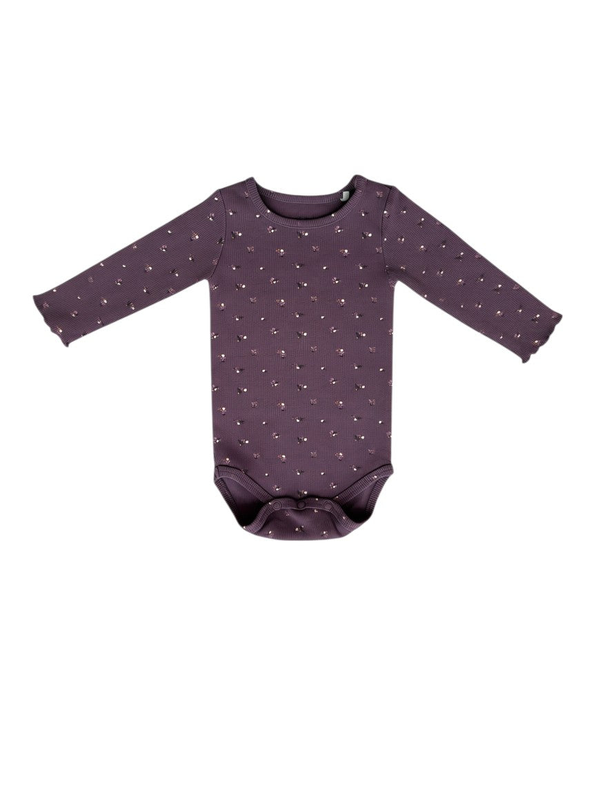 Name It Plum Floral Bodysuit & Cardigan Set (4-6M / 68)