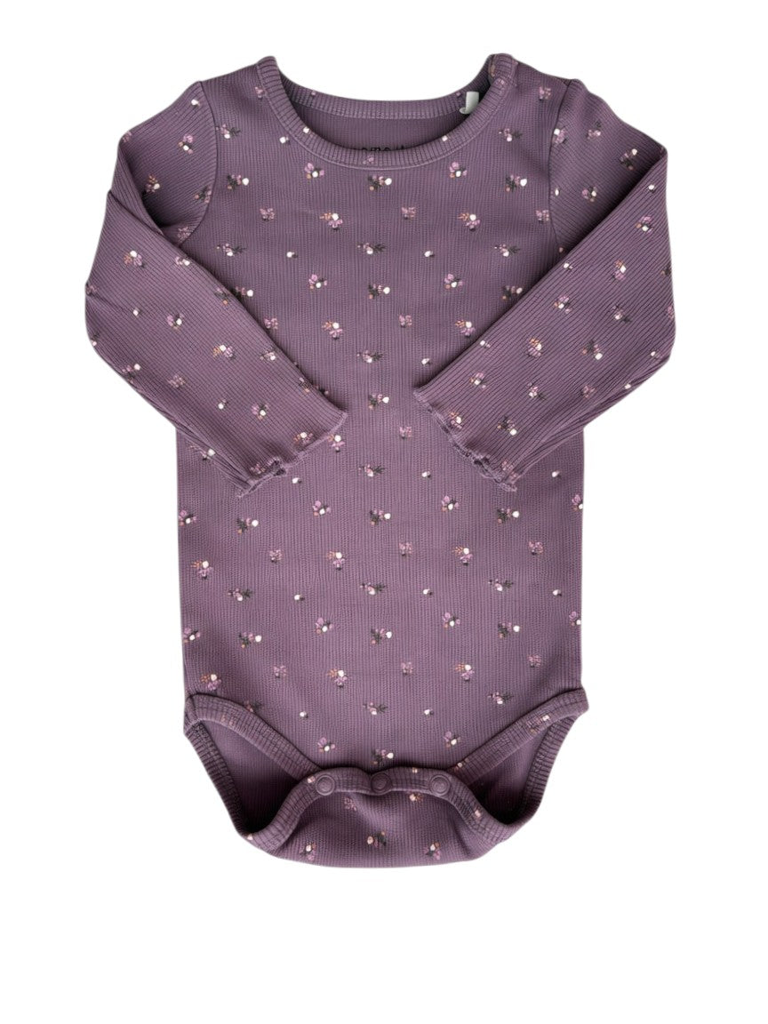 Name It Plum Floral Bodysuit & Cardigan Set (4-6M / 68)