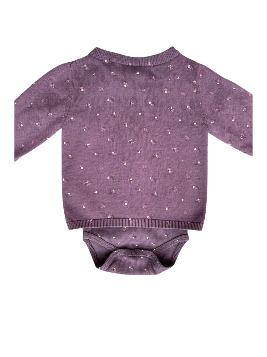 Name It Plum Floral Bodysuit & Cardigan Set (4-6M / 68)