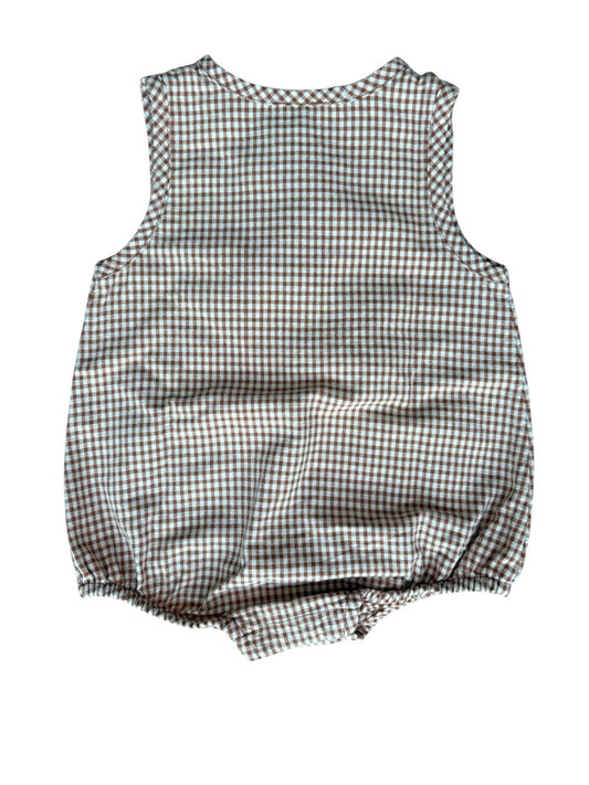 Natalys brauner Gingham Strampler (12M)