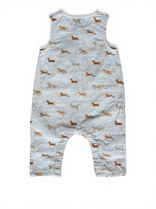 Natalys White Dogs Playsuit (12M)