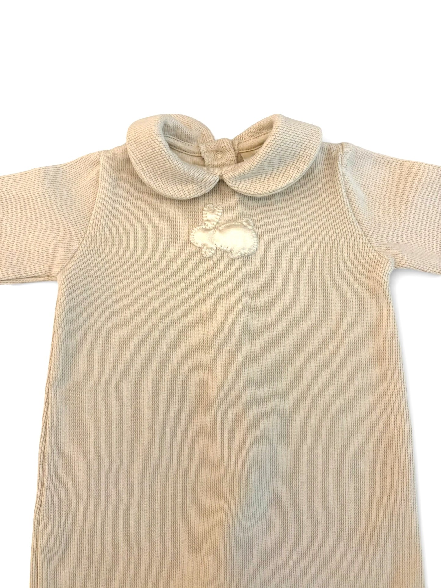 Natura Pura Beige Organic Cotton Romper (3M)