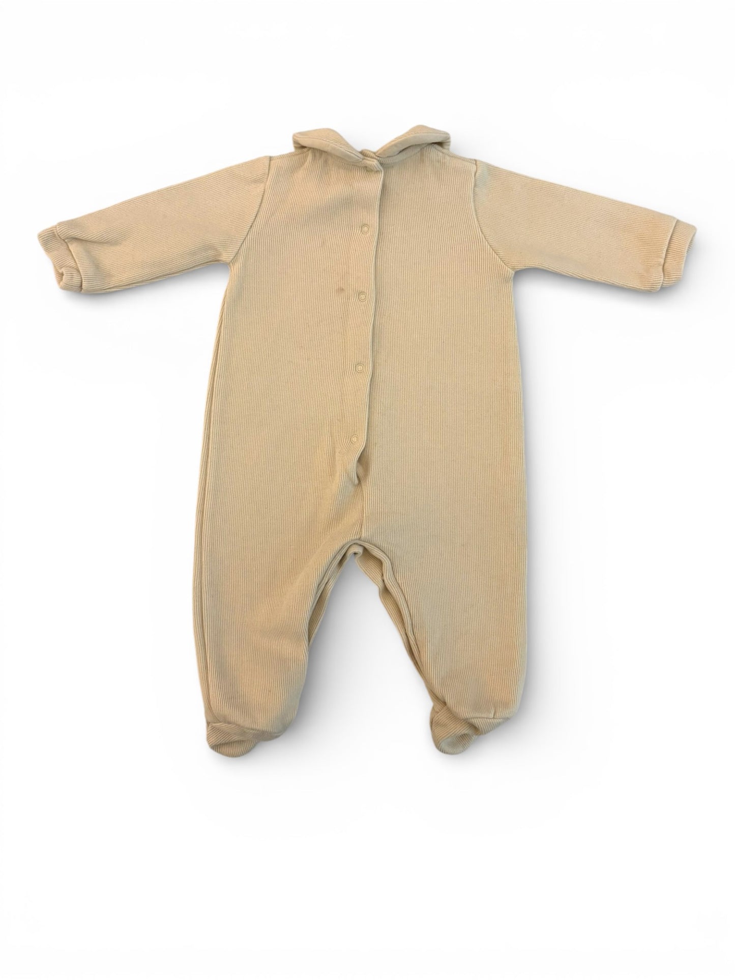 Natura Pura Beige Organic Cotton Romper (3M)