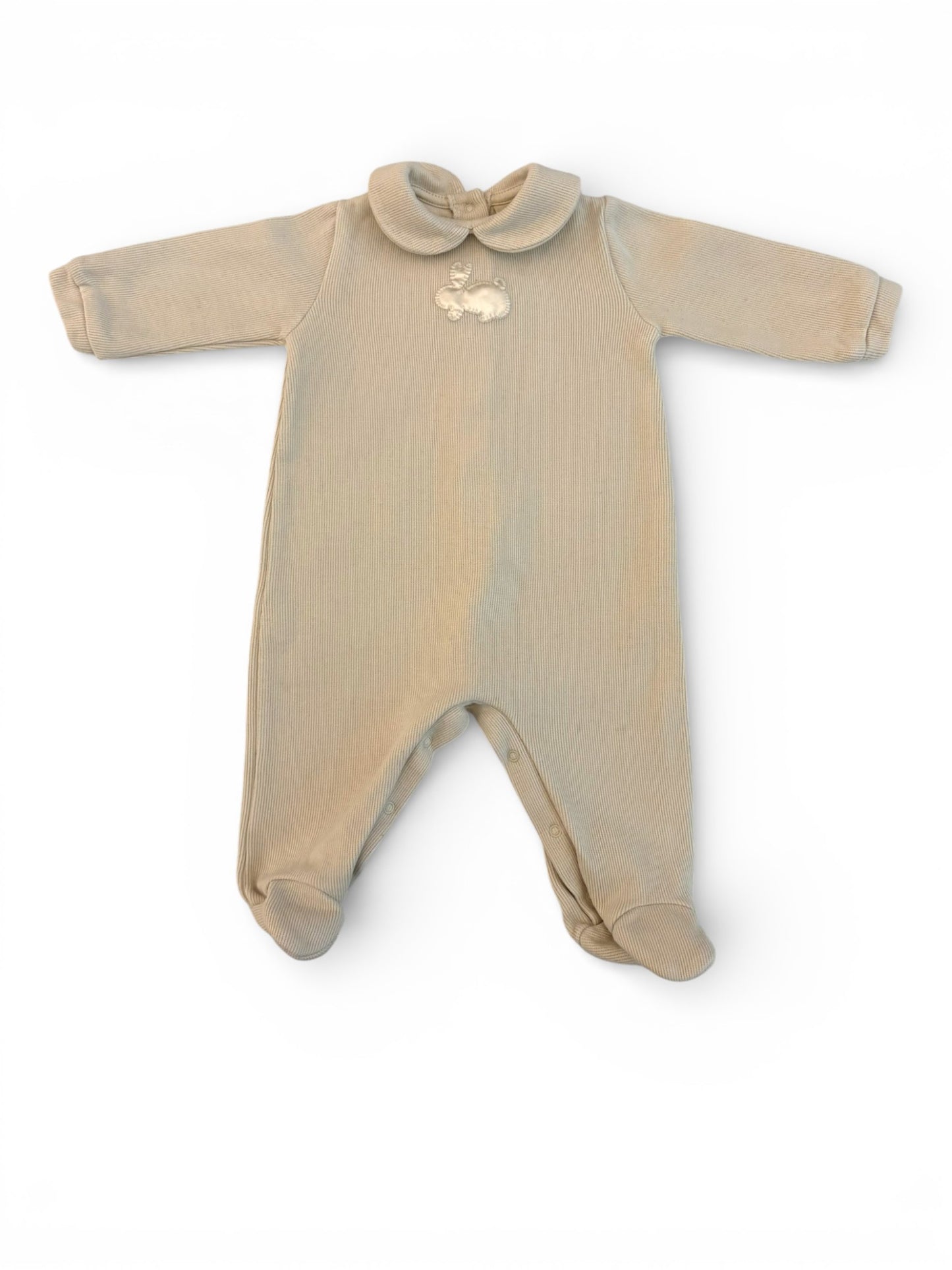 Natura Pura Beige Organic Cotton Romper (3M)