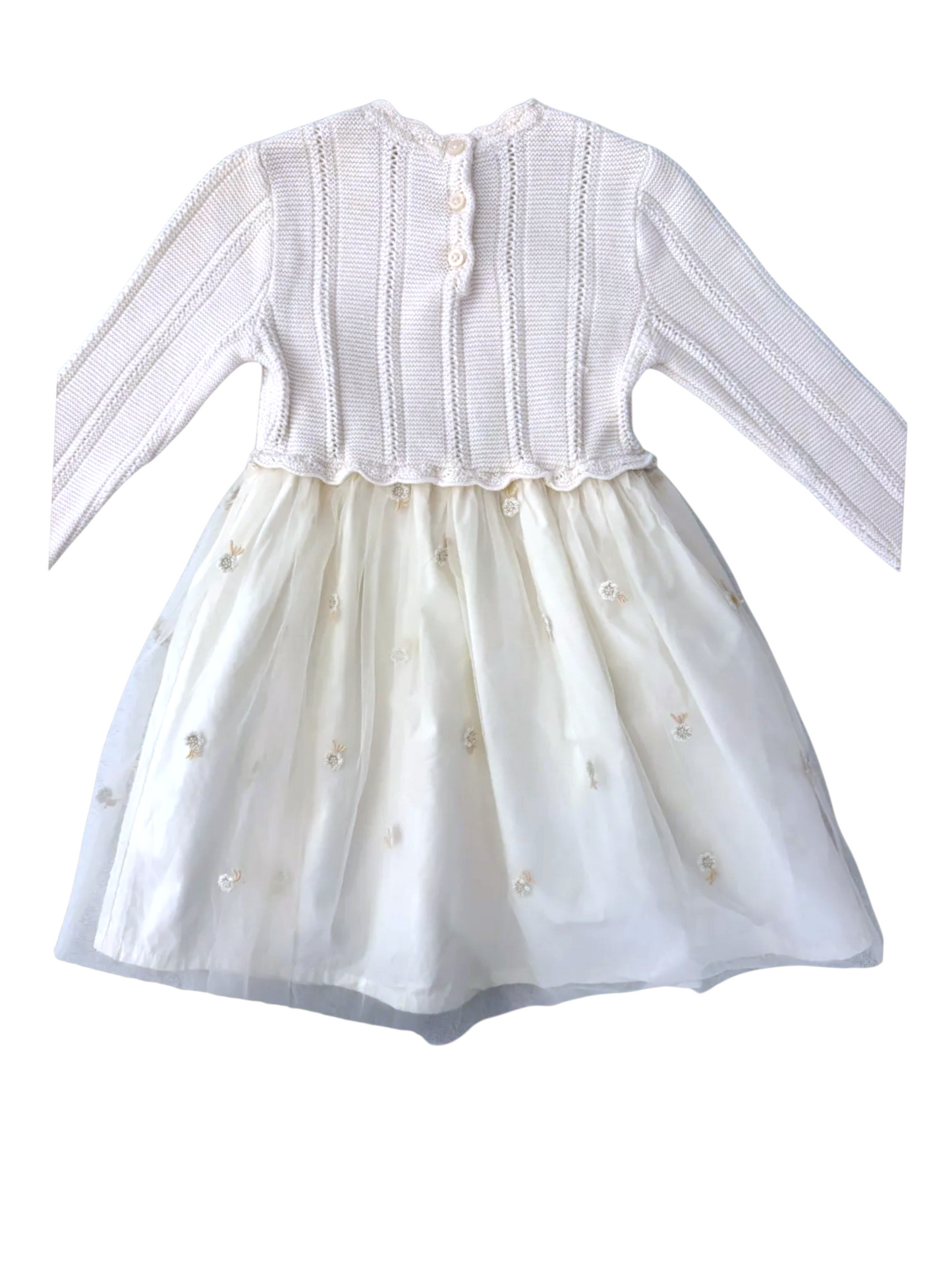 Next Long-Sleeved Ivory Ceremony Dress size 18-24M - second hand baby clothing